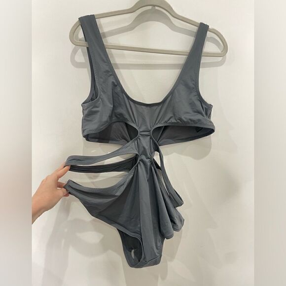 NWT Skims Swim Cutout Monikini in Grey Cobalt - Picture 4 of 7